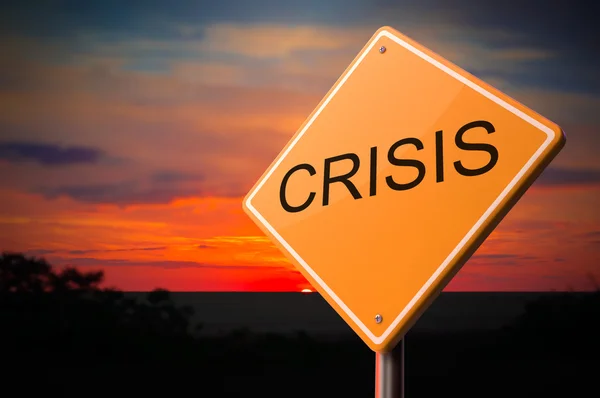 Crisis Inscription on Warning Road Sign. — Stock Photo, Image