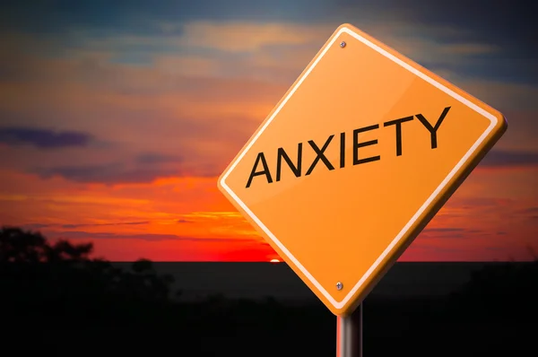 Anxiety Inscription on Warning Road Sign. — Stock Photo, Image