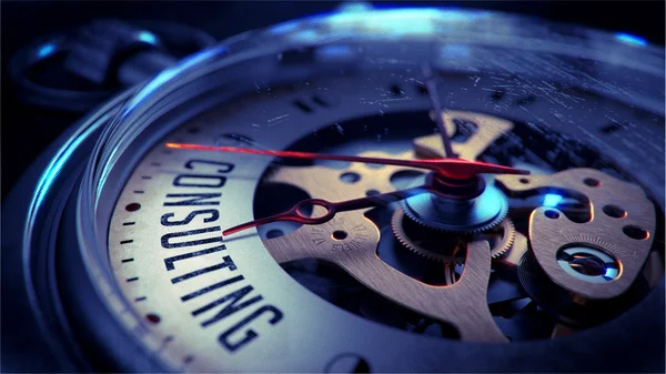 Consultoría en la cara del reloj de bolsillo . — Foto de Stock