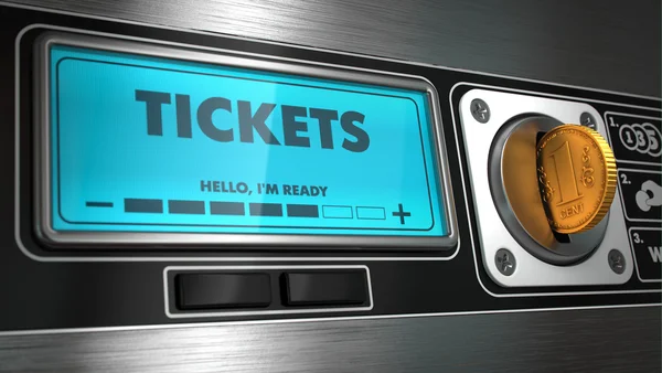 Tickets on Display of Vending Machine. — Stock Photo, Image