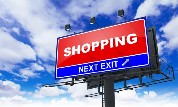 Shopping Inscription on Red Billboard. — Stock Photo, Image