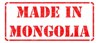 Moğolistan - kırmızı lastik damga yapılmış.