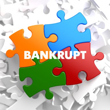Bankrupt - Concept Multicolor Puzzle. clipart