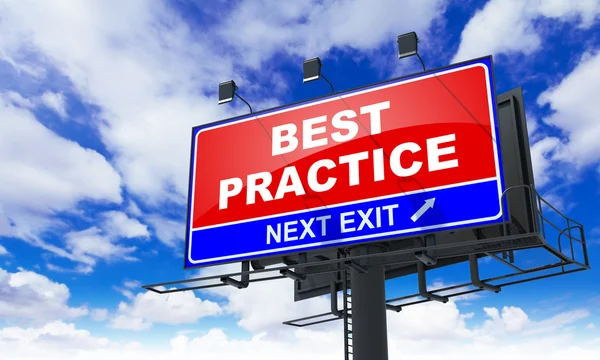 Best Practice Inscription on Red Billboard. — Stock Photo, Image