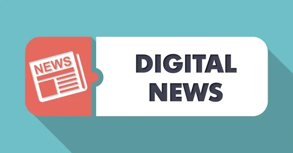 Digital News on Turquoise in Flat Design. — Stock Photo, Image