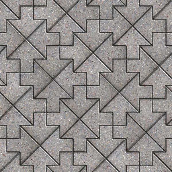 Grey Pavement of Figured Slabs. — Stock Photo, Image