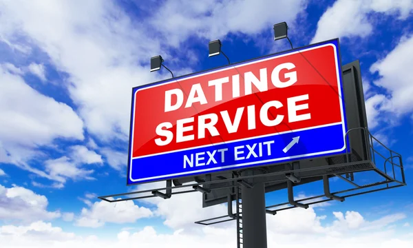 Dating Service inscriptie op rode Billboard. — Stockfoto