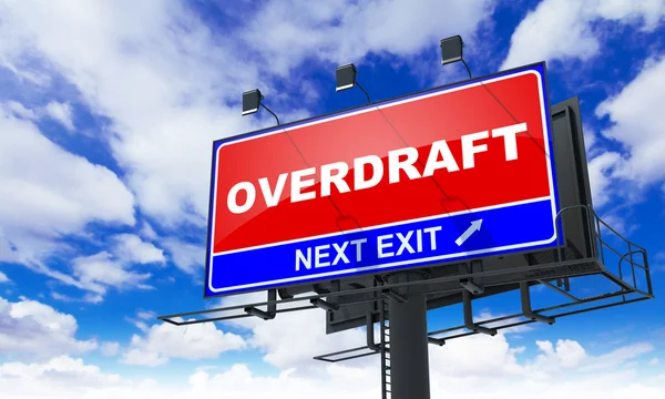 Overdraft Inscription on Red Billboard. — Stock Photo, Image