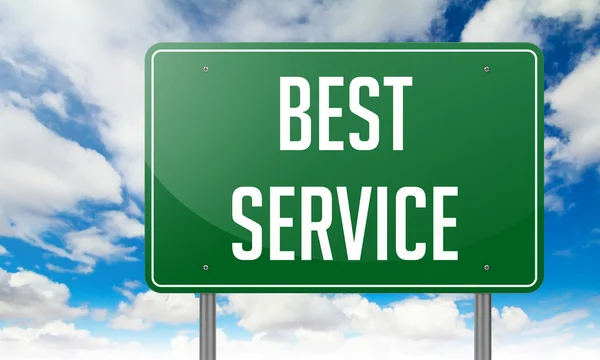 Best Service on Green Highway Signpost. — Stock Photo, Image