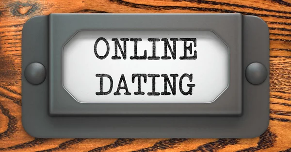 Online Dating - konceptet på Etiketthållare. — Stockfoto