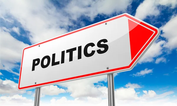 Politics on Red Road Sign. — Stock Photo, Image