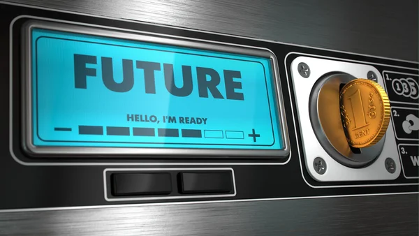 Future on Display of Vending Machine. — Stock Photo, Image