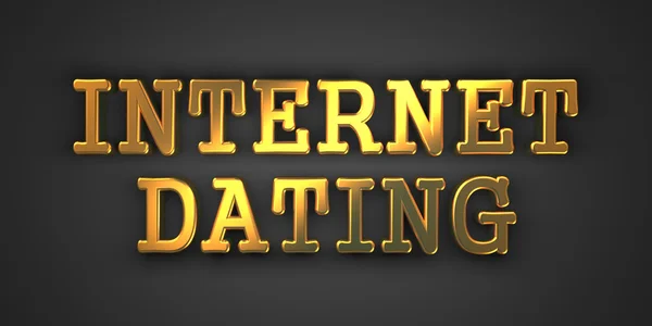 Internet Dating. Gouden tekst op een donkere achtergrond. — Stockfoto