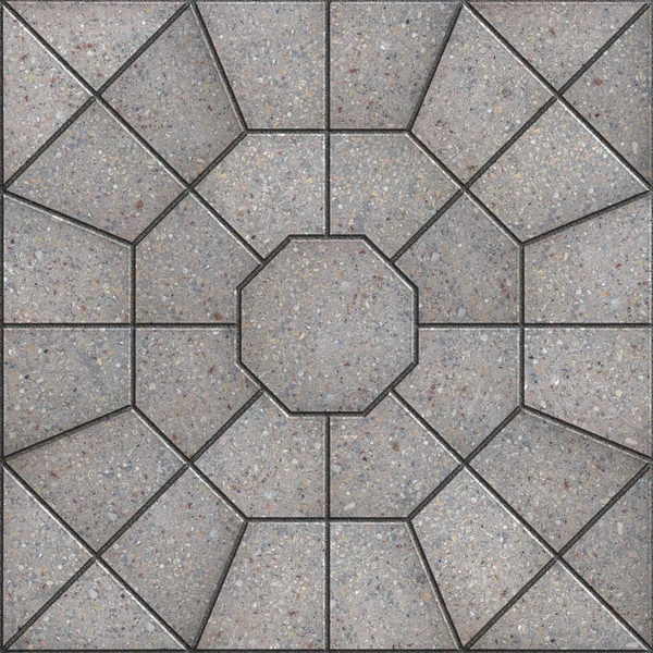 Gray Pavement Slabs  in the Form of Spiderweb. — Stock Photo, Image