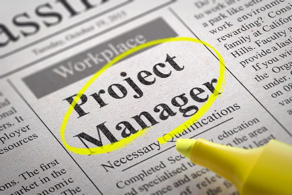 Project Manager Jobs in Newspaper. — Stock Photo, Image