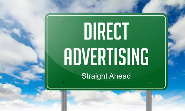 Direct Advertising on Highway Signpost. — Stock Photo, Image