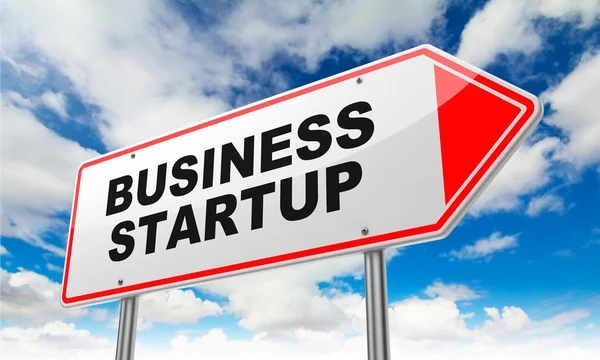 Business Startup on Red Road Sign. — Stock Photo, Image