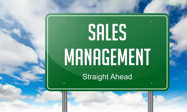 Sales Management on Highway Signpost. — Stock Photo, Image