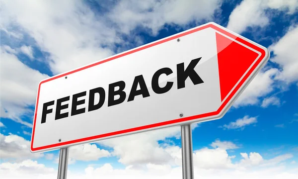 Feedback over Red Road Sign. — Stockfoto