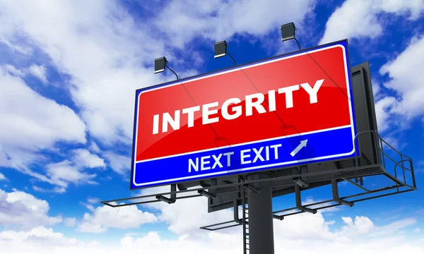 Integrity Inscription on Red Billboard. — Stock Photo, Image