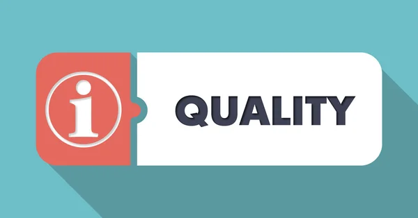 Quality on Blue in Flat Design. — Stock Photo, Image