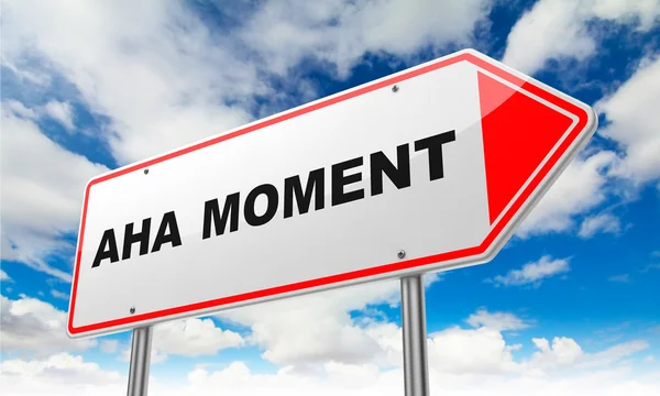 Aha Moment on Red Road Sign. — Stock Photo, Image