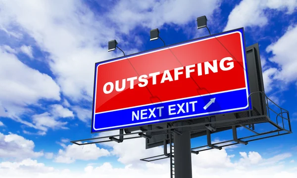 Outstaffing on Red Billboard. — Stock Photo, Image