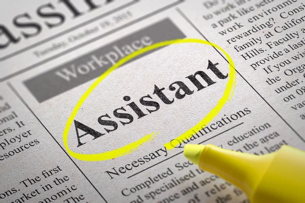 Assistent Jobs in krant. — Stockfoto