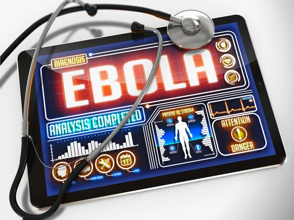 Ebola sul display della tavoletta medica . — Foto Stock