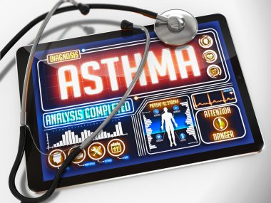 Asthma on the Display of Medical Tablet. clipart