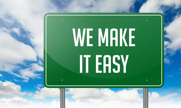We Make it Easy on Highway Signpost. — Stock Photo, Image