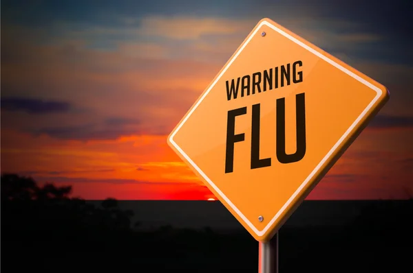 Grippe auf Warnschild. — Stockfoto