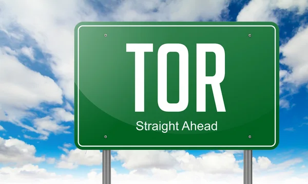 TOR em Green Highway Signpost . — Fotografia de Stock
