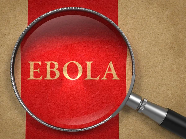 Ebola through Magnifying Glass. — Stock Photo, Image