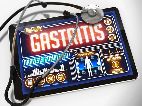 Gastritis en la exhibición de tabletas médicas . —  Fotos de Stock