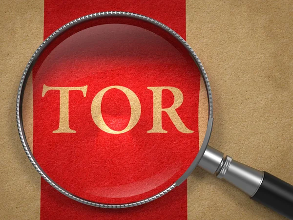 Tor 通过放大镜. — 图库照片