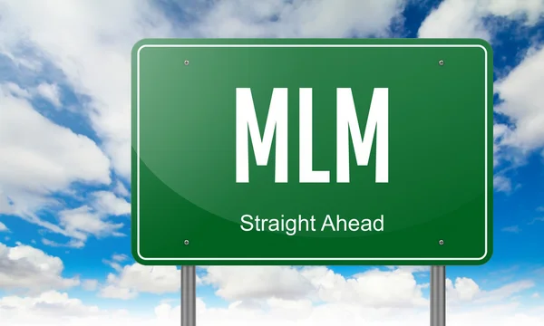 MLM on Highway Signpost. — Stock Photo, Image