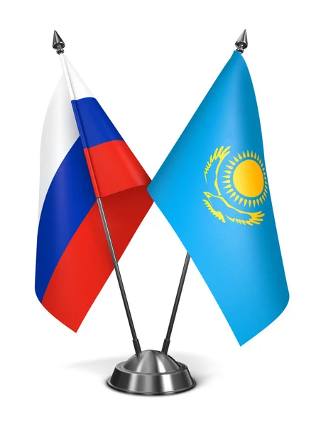 Καζακστάν και τη Ρωσία - μινιατούρα σημαίες. — Φωτογραφία Αρχείου