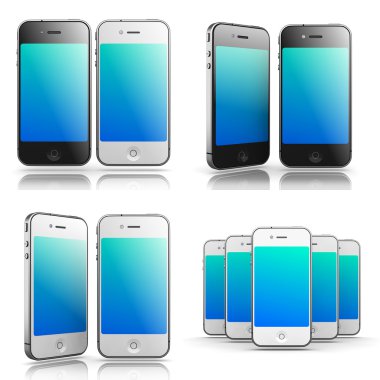 Akıllı telefonlar kavramlar - 3d resimler ayarla.