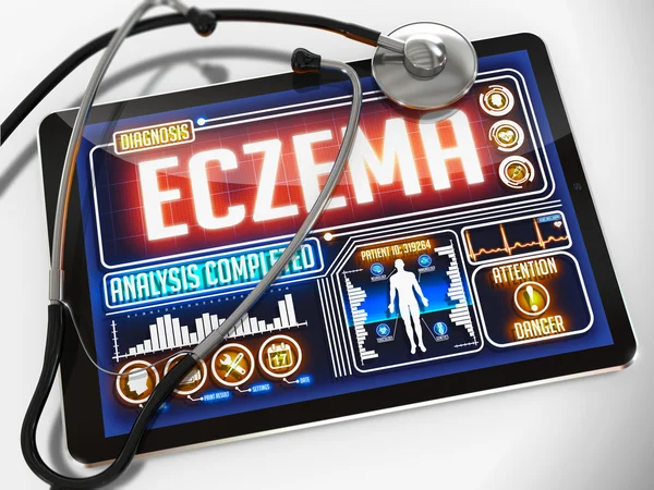 Eczema on the Display of Medical Tablet. — Stock Photo, Image