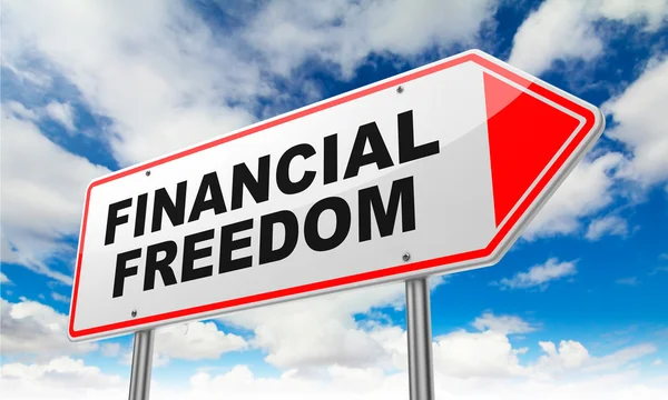 Financial Freedom on Red Road Sign. — Stock Photo, Image