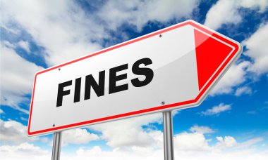 Fines on Red Road Sign. clipart