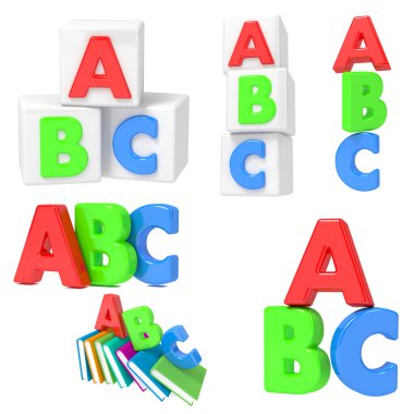 ABC Concets beyaz arka plan üzerinde.