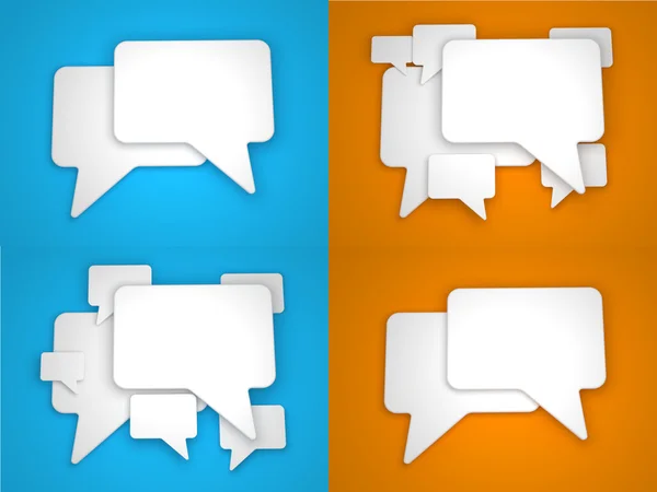 Blank Speech Bubble on Blue and Orange Background. — Stock Photo, Image