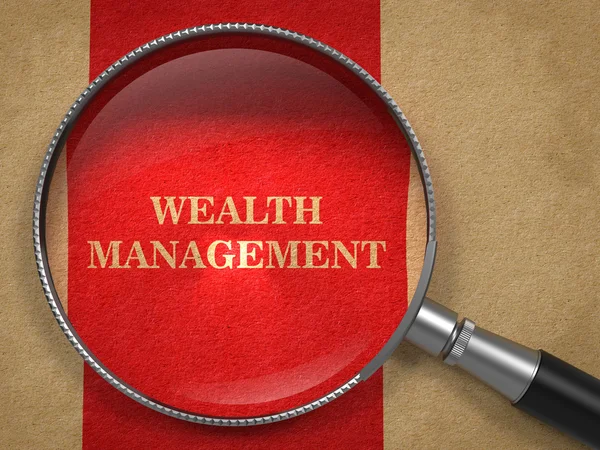 Wealth Management přes zvětšovací sklo. — Stock fotografie