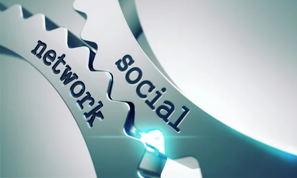 Social Network on the Cogwheels. — Stock Photo, Image