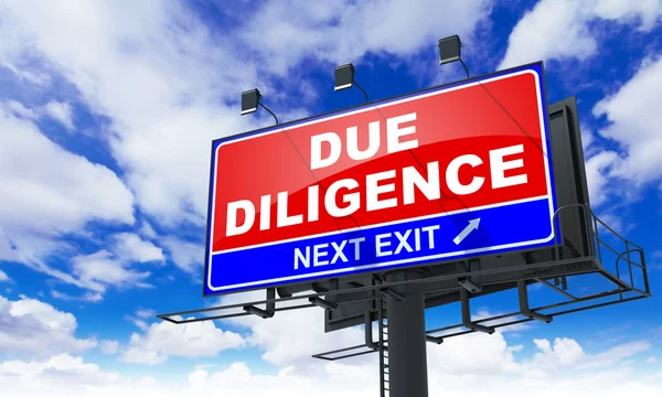 Due Diligence on Red Billboard. — Stock Photo, Image