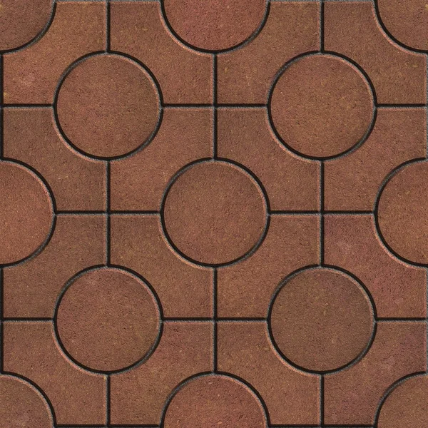 Brown Pavement - Circles inside Squares. — Stock Photo, Image
