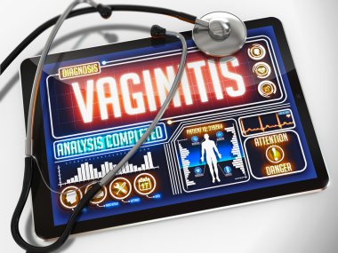 Vaginitis Diagnosis on the Display of Medical Tablet. clipart