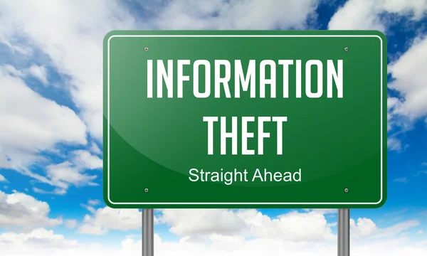 Information Theft on Highway Signpost. — Stock Photo, Image